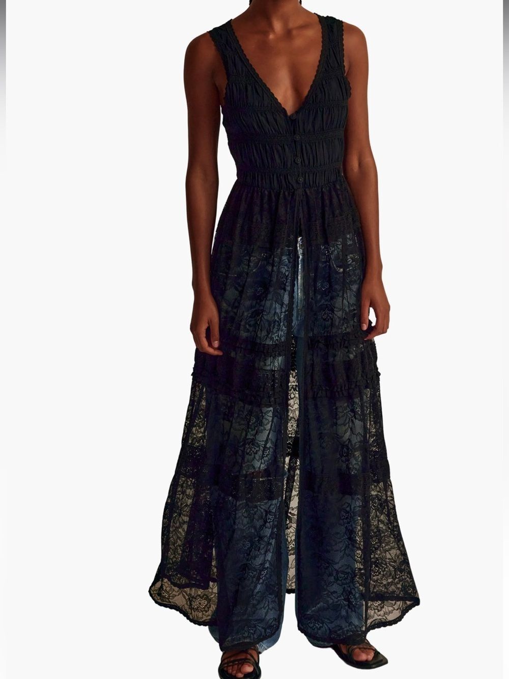 NWOT Free People Sweet Saloon Sleeveless Maxi Bodysuit